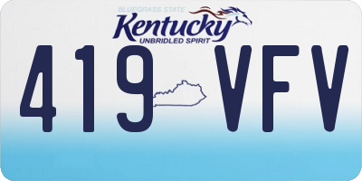 KY license plate 419VFV