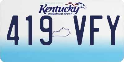KY license plate 419VFY