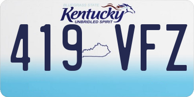 KY license plate 419VFZ