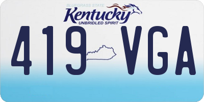 KY license plate 419VGA