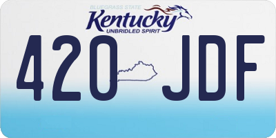 KY license plate 420JDF