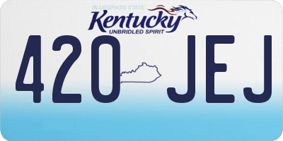 KY license plate 420JEJ
