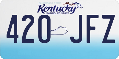 KY license plate 420JFZ