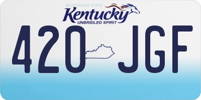KY license plate 420JGF