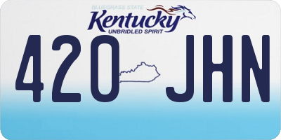 KY license plate 420JHN