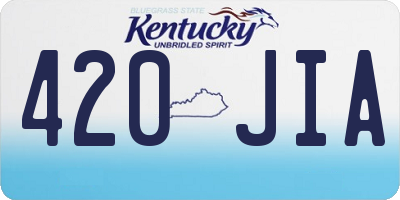 KY license plate 420JIA