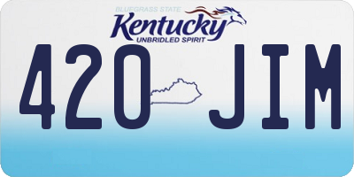 KY license plate 420JIM