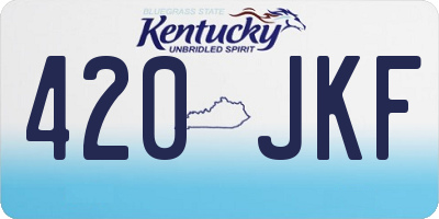 KY license plate 420JKF