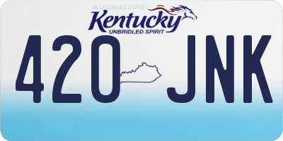 KY license plate 420JNK