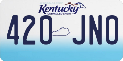 KY license plate 420JNO