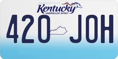 KY license plate 420JOH