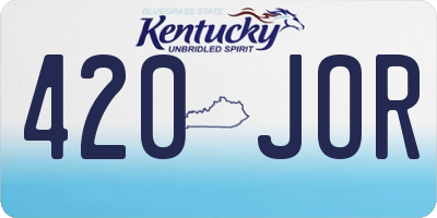KY license plate 420JOR