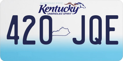 KY license plate 420JQE