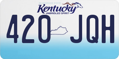 KY license plate 420JQH
