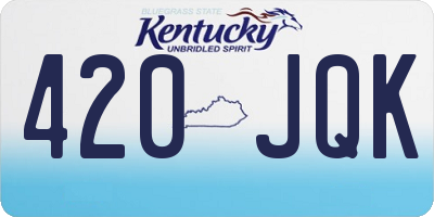 KY license plate 420JQK