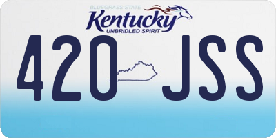 KY license plate 420JSS