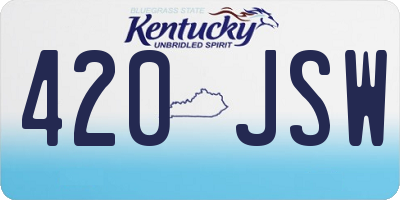 KY license plate 420JSW