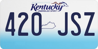 KY license plate 420JSZ