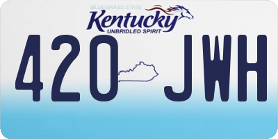 KY license plate 420JWH