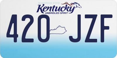 KY license plate 420JZF