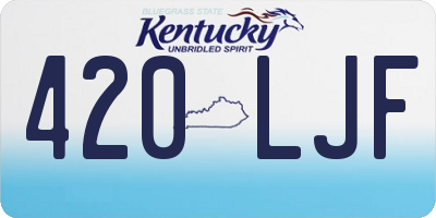 KY license plate 420LJF