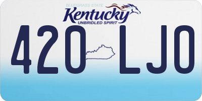 KY license plate 420LJO
