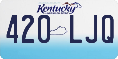 KY license plate 420LJQ