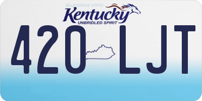 KY license plate 420LJT