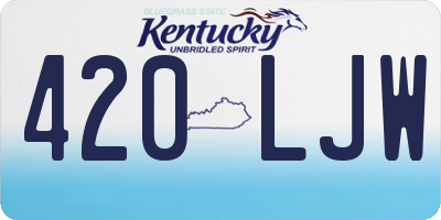 KY license plate 420LJW