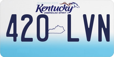 KY license plate 420LVN