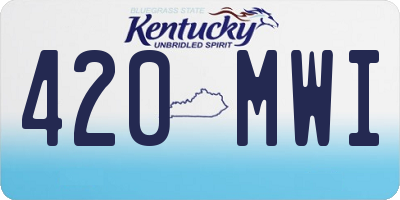 KY license plate 420MWI
