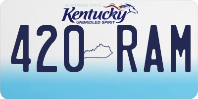 KY license plate 420RAM
