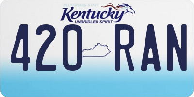 KY license plate 420RAN