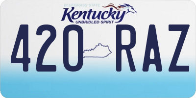 KY license plate 420RAZ