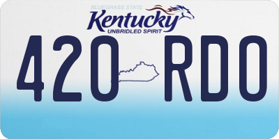 KY license plate 420RDO