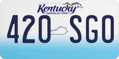 KY license plate 420SGO