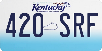KY license plate 420SRF