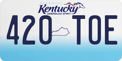 KY license plate 420TOE