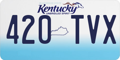 KY license plate 420TVX