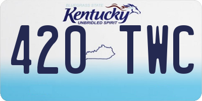 KY license plate 420TWC