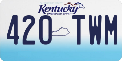 KY license plate 420TWM