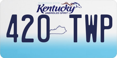 KY license plate 420TWP