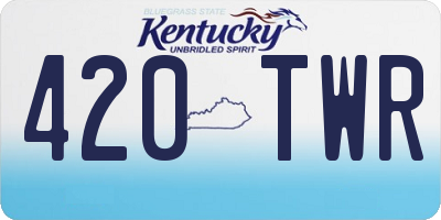 KY license plate 420TWR