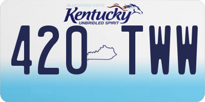 KY license plate 420TWW