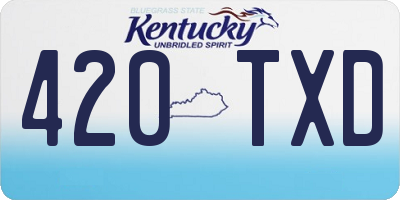 KY license plate 420TXD