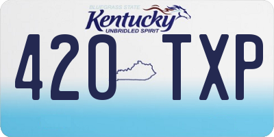 KY license plate 420TXP