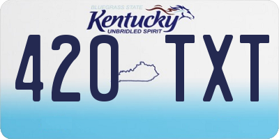 KY license plate 420TXT