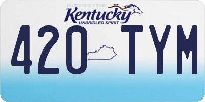 KY license plate 420TYM