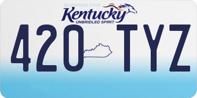 KY license plate 420TYZ