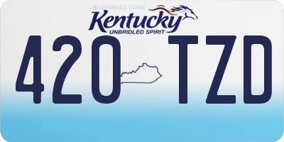 KY license plate 420TZD